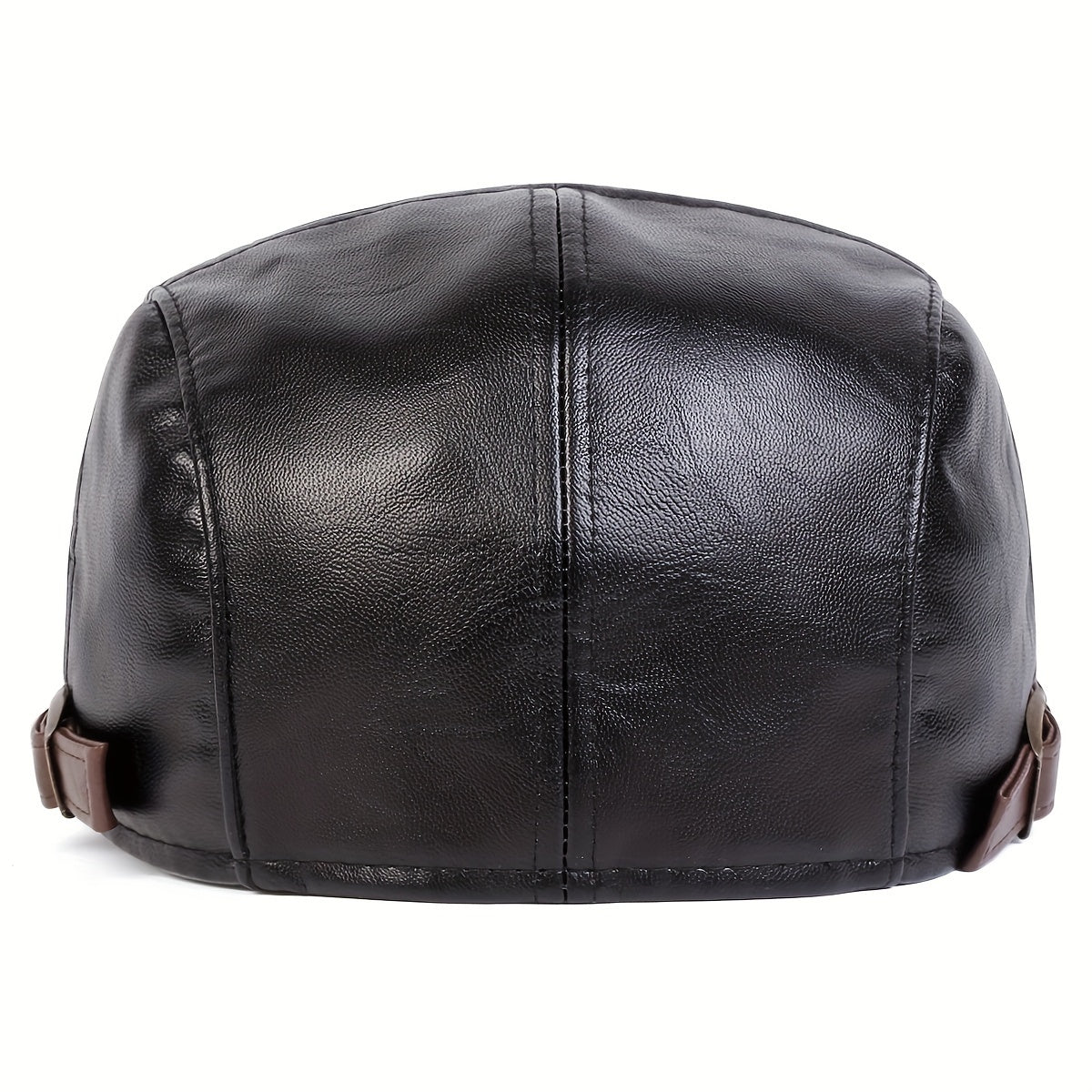 Retro Classic PU Leather Gentlemen Forward Hat, Adjustable Casual Beret For Autumn And Winter Travel