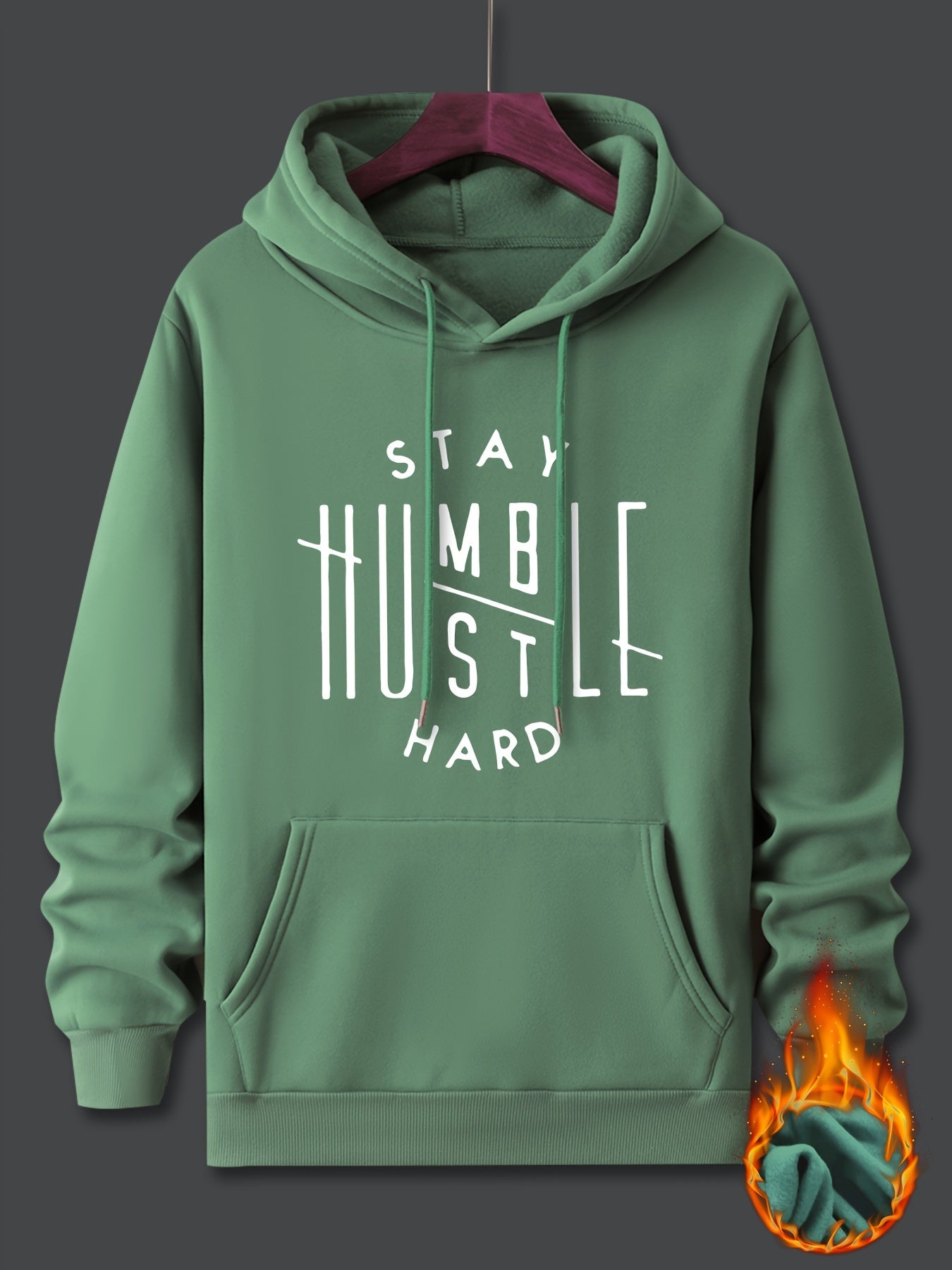 KOURRTER Men's Inspirational Hoodie - "Stay Humble" Graphic Print, Long Sleeve, Polyester Blend, Available in Black, Red, Yellow, Blue, Apricot, Dark Blue, Coffee, Pink, Light Grey - Machine Washable, All-Season Wear