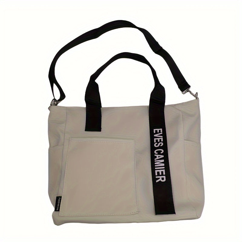 Multi-Pocket Tote Bag, Crossbody Travel And Work Shoulder Bag, Portable And Durable With Adjustable Strap For School And Daily Use