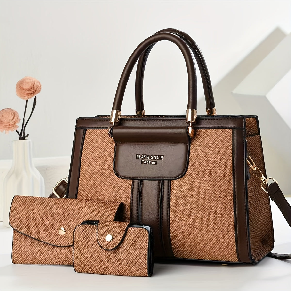 Elegant Large PU Shoulder Bag for Women - Multi-Layer Capacity