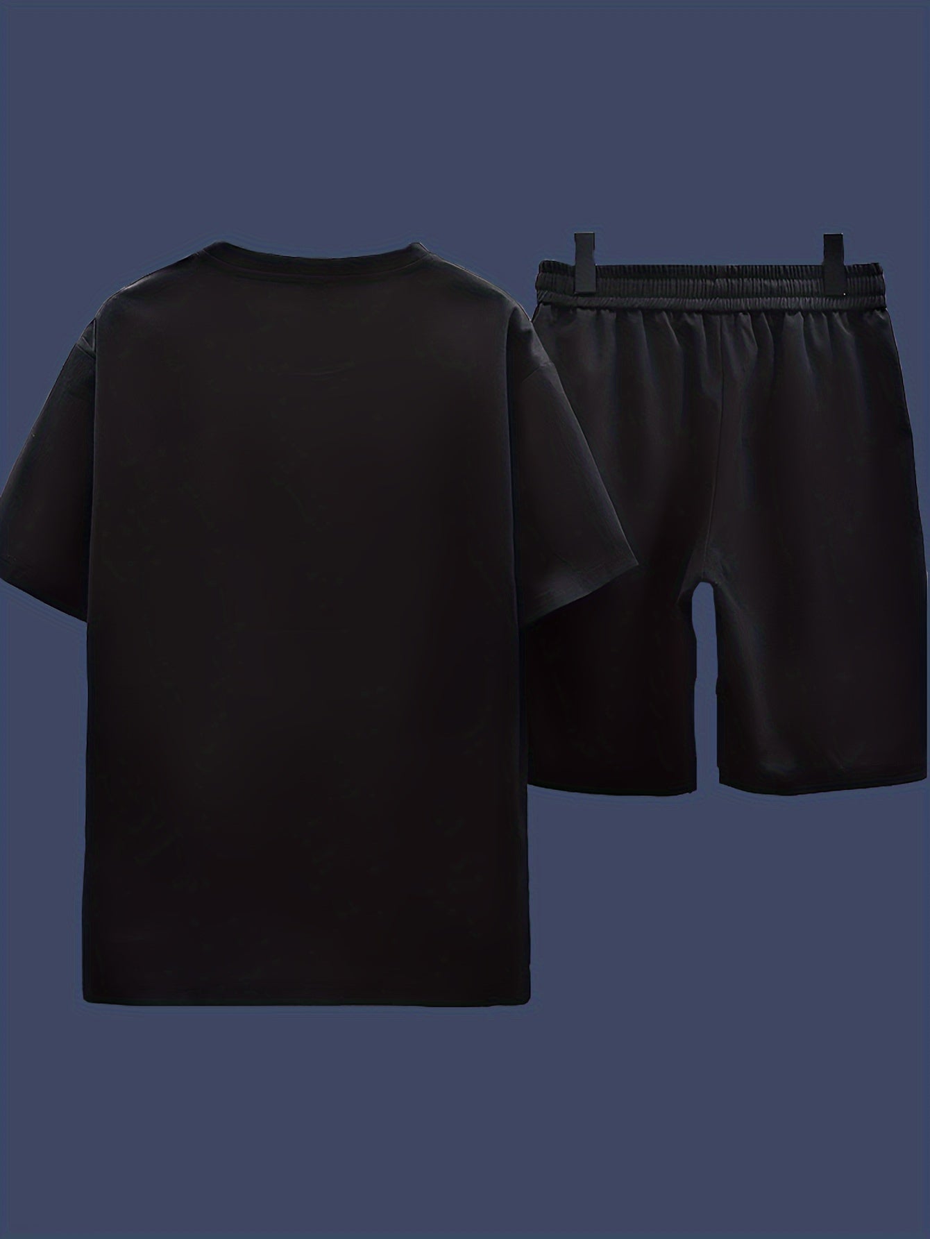 Men's Casual 2pcs Set: Crew Neck Short Sleeve T-Shirt & Drawstring Shorts - Breathable Polyester, Summer Fashion