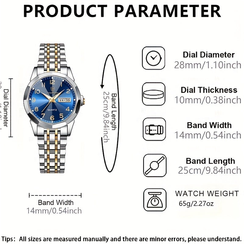 Women'S Minimalist Casual Waterproof Luminous Luxury Quartz Watch from a Top Brand.