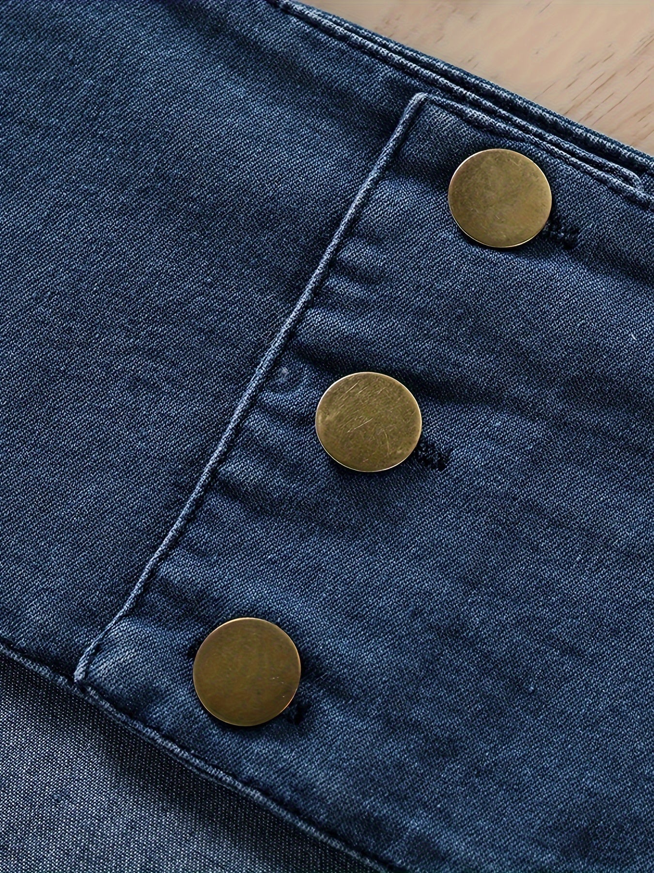 Relaxed Fit, Chic Girl's Denim Outfit Set - անթև վերնաշապիկ և բարձր գոտկատեղով բացված շալվար գոտիով, բամբակյա խառնուրդ, լվացվող մեքենայում, կատարյալ դրսում
