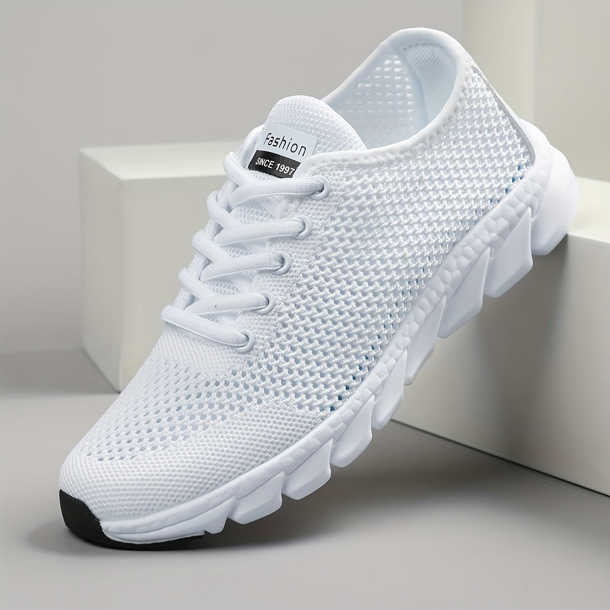 Women's Breathable Mesh Sneakers, All-Season Low Top Lace-Up Shoes with Plain Toe, EVA Upper & Sole, Fabric Inner & Insole - Comfortable Athletic Footwear, High Top Sneakers