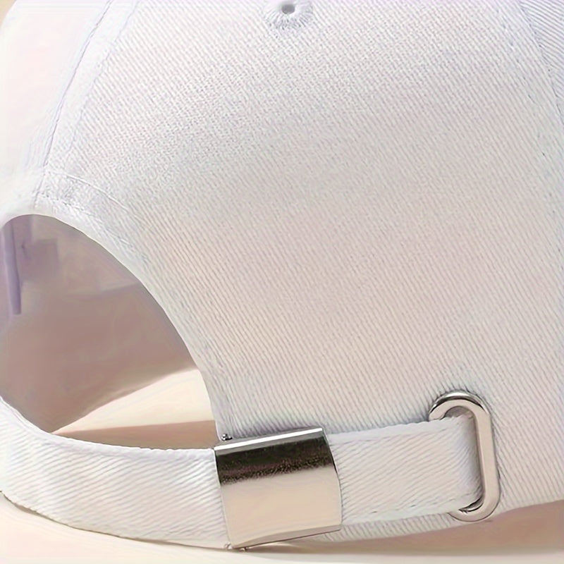 White Butterfly Heartbeat Baseball Cap, Simple Unisex Sports Hat, Sun Protection Outdoor Adjustable Cap