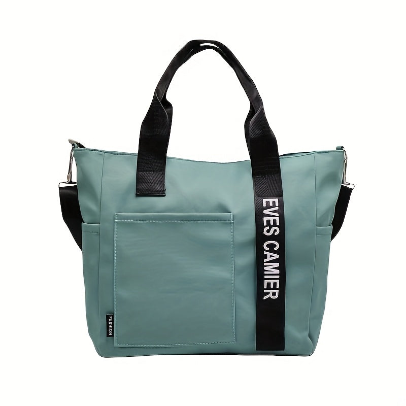 Multi-Pocket Tote Bag, Crossbody Travel And Work Shoulder Bag, Portable And Durable With Adjustable Strap For School And Daily Use