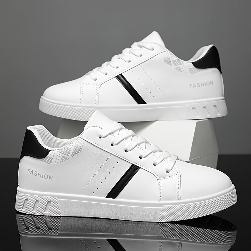 Versatile, Men's Fashion Color Block Skate Sneakers - Comfortable, Non-Slip & Breathable Lace-Up Shoes for All Seasons