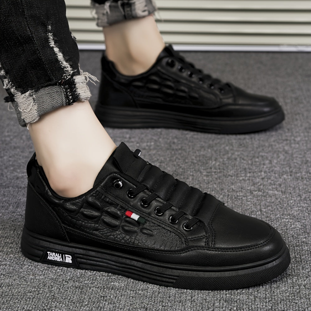 Men's Breathable Crocodile-Embossed Sneakers - Casual & Stylish, Non-Slip Faux Shoes for All Seasons