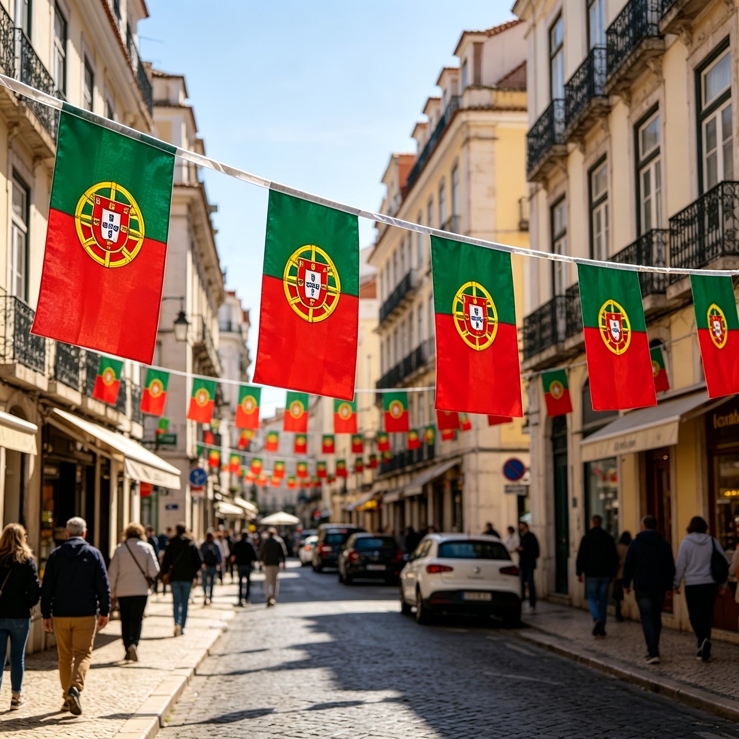 Portugal String Flags Banner 6m Durable Polyester 20 Flags - ayq