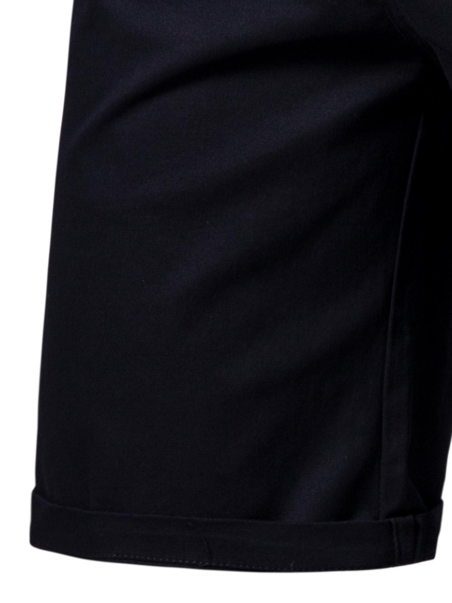 Men's Classic Fit Cotton Twill Flat Front Solid Chino Short With Slant Pockets And Elastic Waist