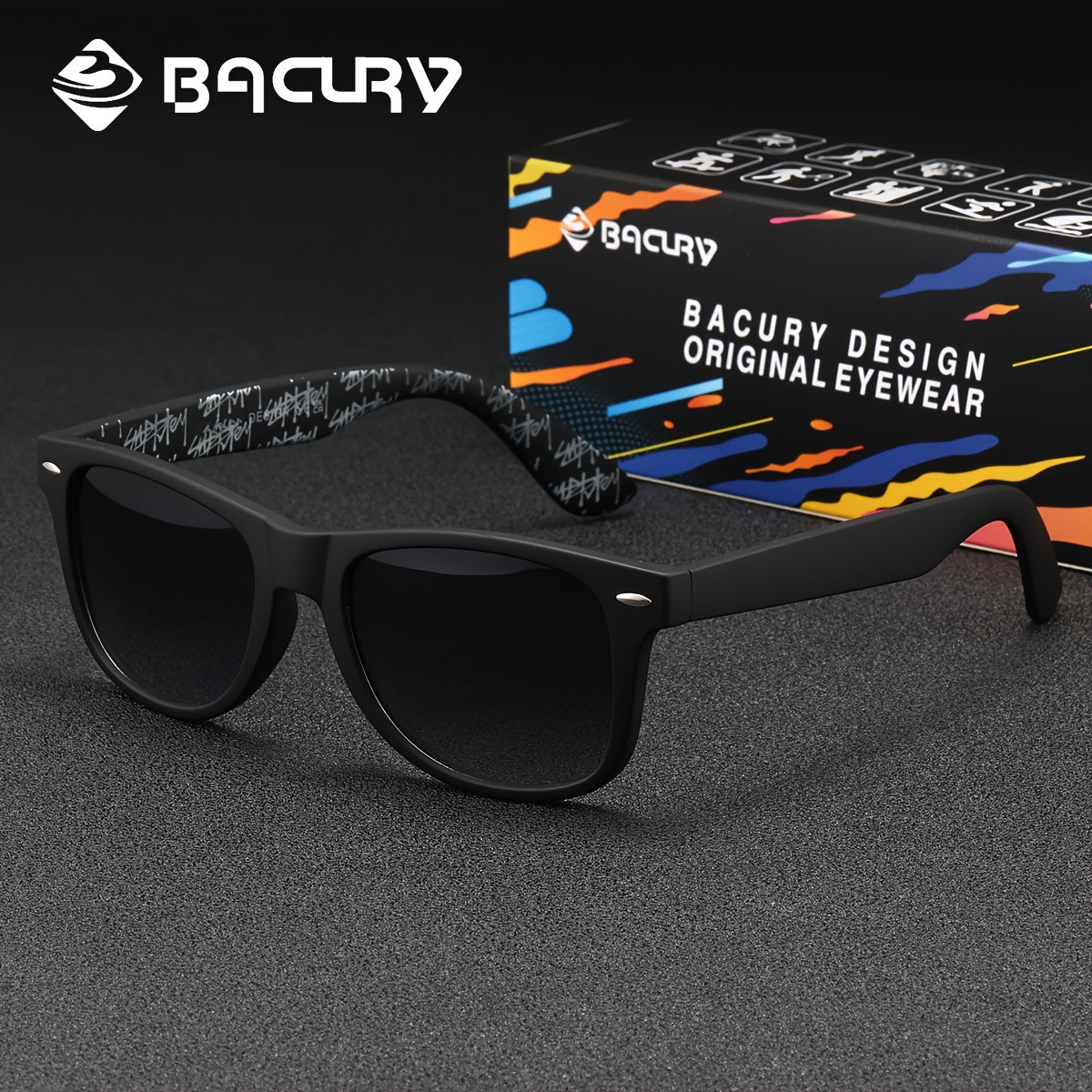 BACURY Polarized TAC Lens PC Frame Casual Unisex Sunglasses