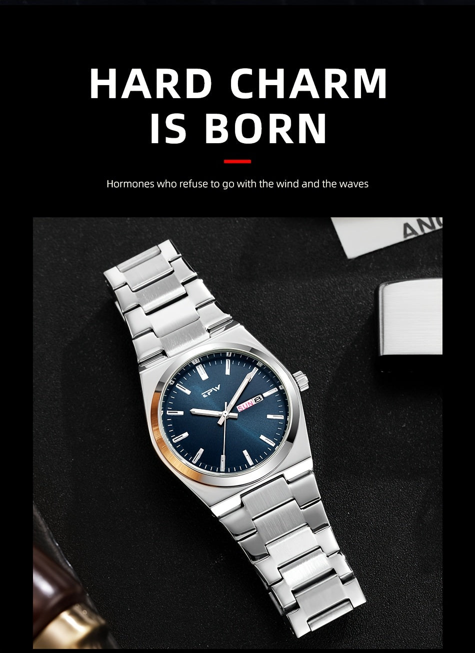 TPW Brand Men's Fashion Luminous Calendar Week Multifunctional Quartz Watch Men's Gifts