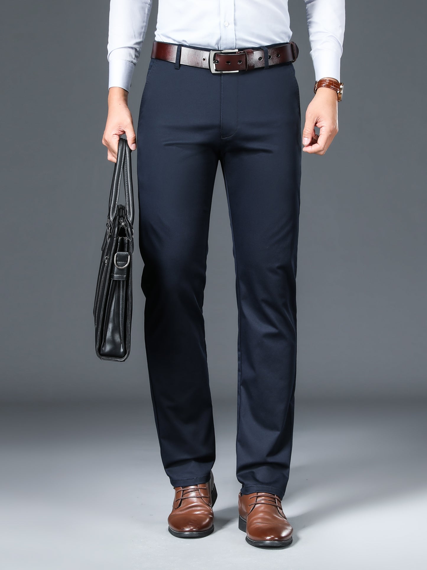 Men's Straight Leg Dress Pants, Men's Classic Design Pants for Business