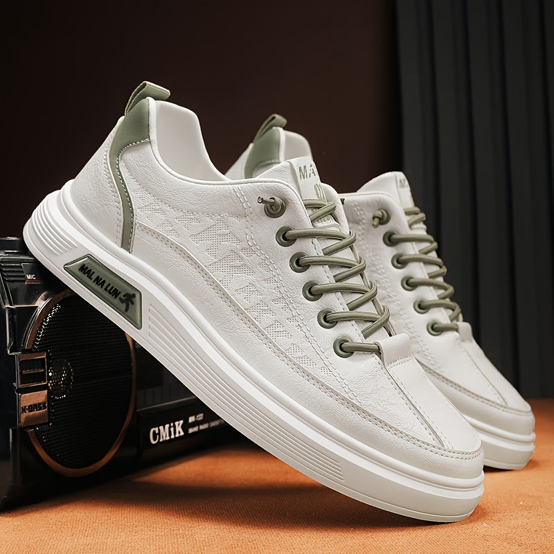 Men's Casual Shoes With Elastic Lace Breathable Skateboard Shoes, Comfy For Outdoor Walking Traveling All Seasons