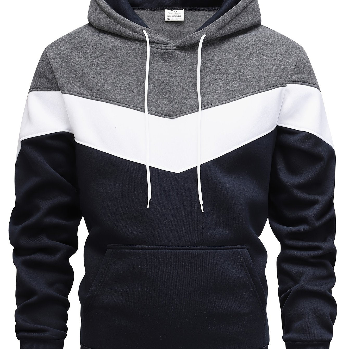 Men's Color Block Hoodie - Casual Graphic Design Pullover With Kangaroo Pocket For Winter And Fall Streetwear - Great Gift