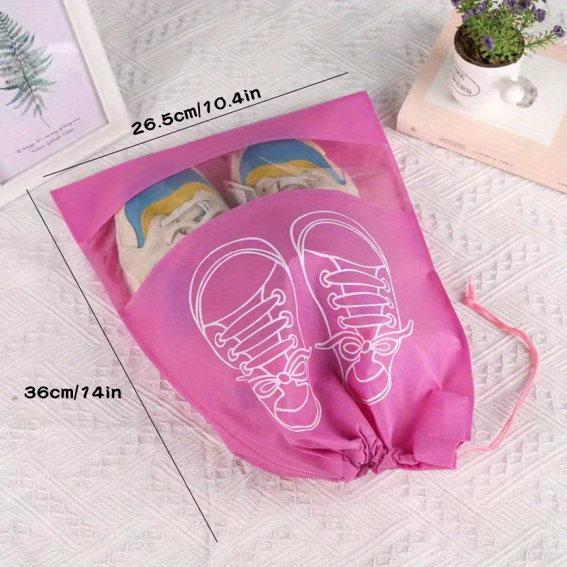 1pc Travel Shoe Storage Bag, Durable Non-woven Fabric, Drawstring Closure, Anti Yellowing, Moisture-proof, Perfect For Travel And Cushioning - Keep Shoes Free From Dust
