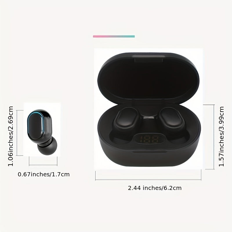 High-Quality E7S TWS Wireless Sport Headphones with LED Display, HiFi Stereo, Noise Reduction for Calls, Wireless Connectivity - USB Rechargeable, Earbuds, Headset