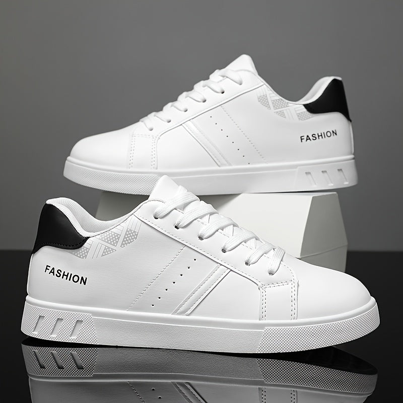 Versatile, Men's Fashion Color Block Skate Sneakers - Comfortable, Non-Slip & Breathable Lace-Up Shoes for All Seasons