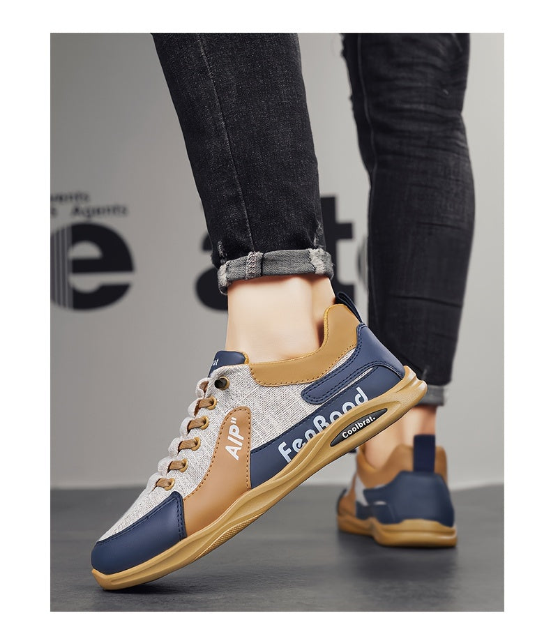 Men's Vintage Old School Style Sneakers, Comfy Non Slip Durable Canvas Breathable Shoes, Men's Footwear