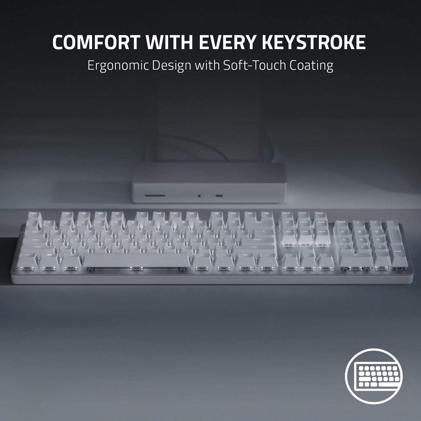 Razer Pro Type Ultra Wireless Mechanical Keyboard: Silent, Linear Switches - Ergonomic Design - Hyperspeed Technology - Connect up to 4 Devices - Fully Programmable Keys & Smart Controls