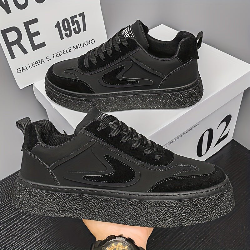 Men's Fashion Sneakers - Casual Lace-Up, All-Season Grip Shoes with Durable PU & EVA Material, Movement Style, Leisure Style, Four Seasons