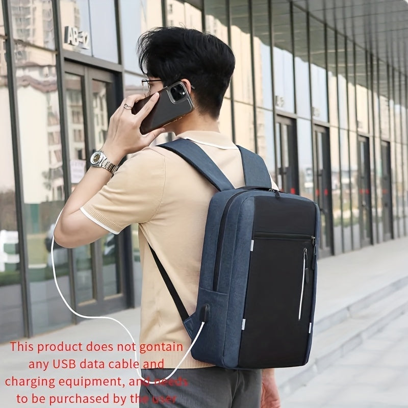 Three-Piece Set: Laptop Bag, Chest Bag, Wallet - Multi-Layer Oxford Fabric Adjustable Shoulder Backpack with Reflective Strip Design, Breathable Wide Strap Large Capacity Casual Storage Bag for Men, Suitable for Daily Commute