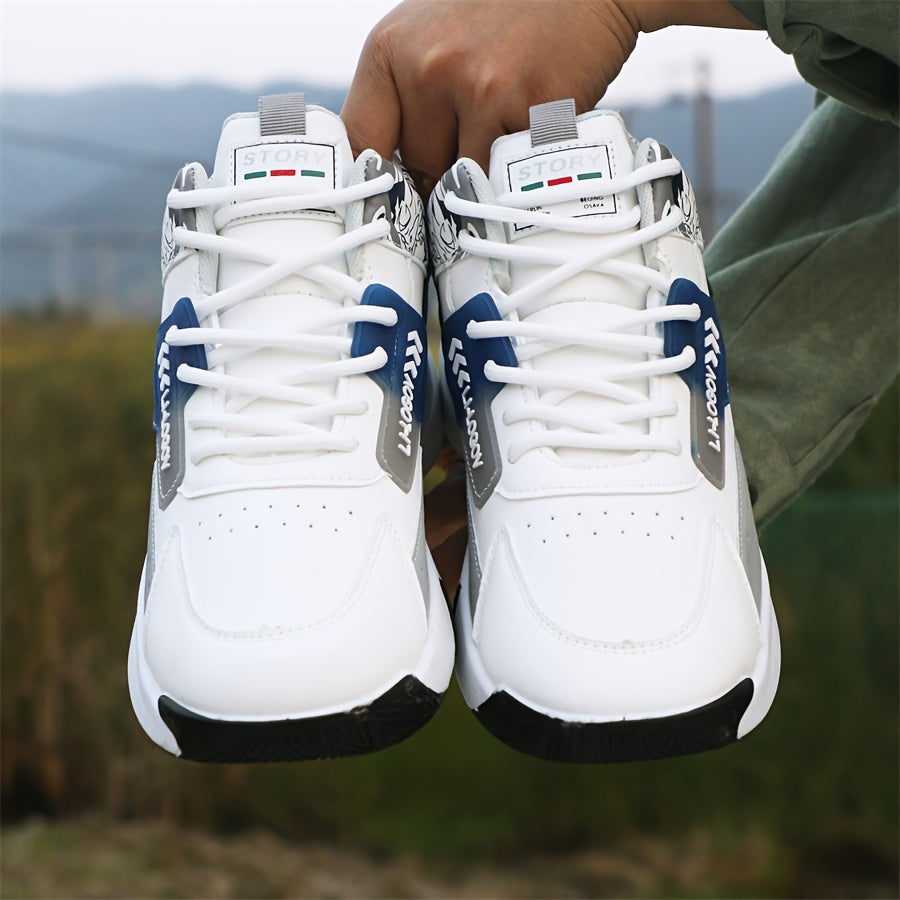 Men'S Stylish High-Top Sneakers with "WOD" Logo - Comfortable, Non-Slip Lace-Up Athletic Shoes for Outdoor Activities, All-Season Wear, Casual Sports Style, Rubber Sole, Fabric Upper, Casual Athletic Shoes Stylish High Top
