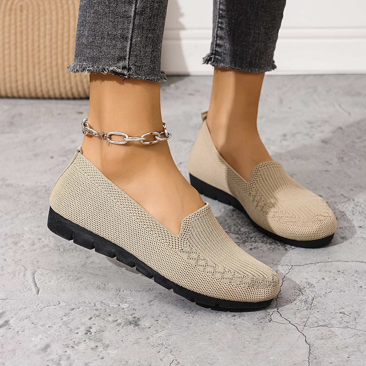 Lightweight Mesh Loafers for Women - Breathable And Easy to Wear, These Comfortable Flat Shoes in Purple Feature a Fabric Upper And Rubber Sole, Ideal for Any Season.