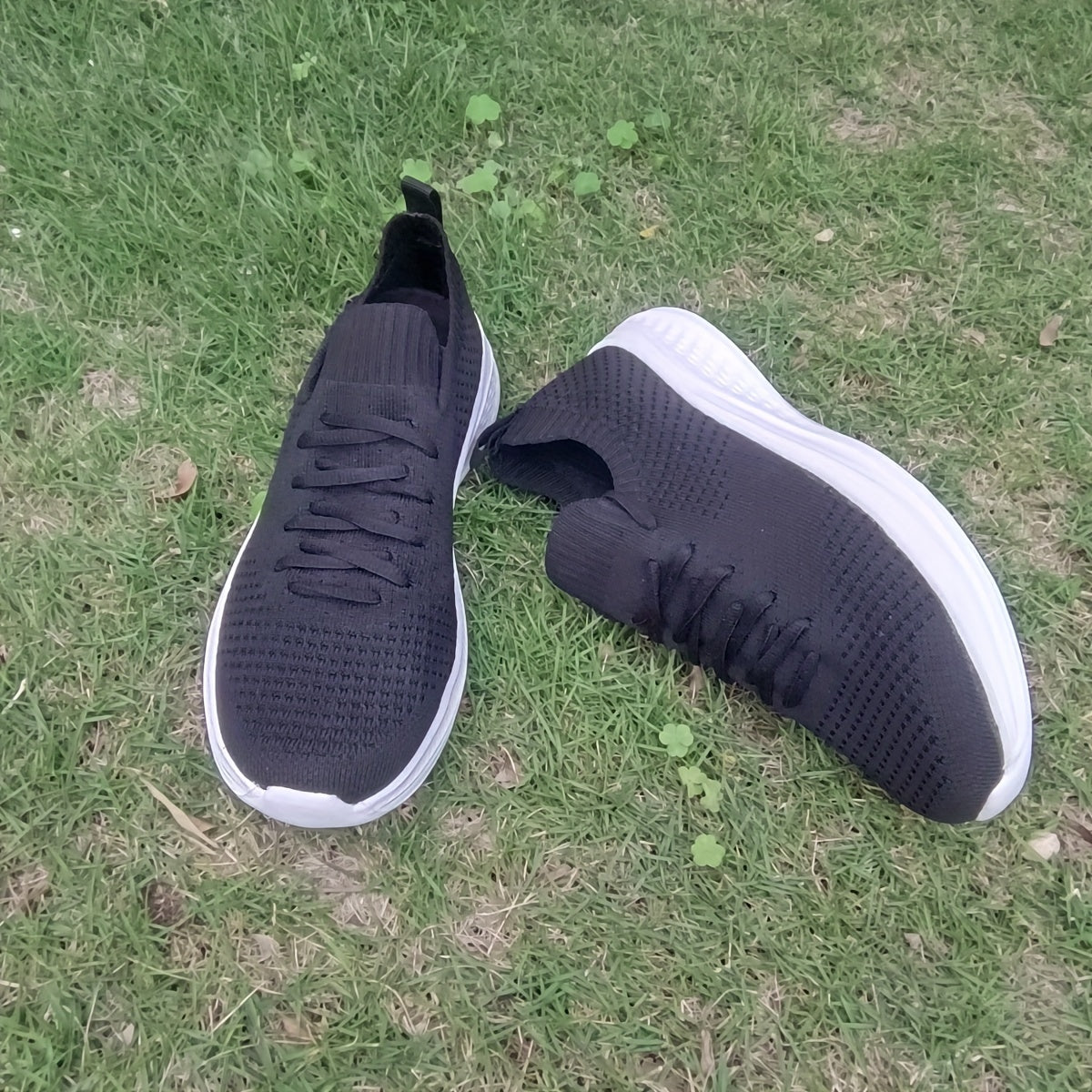 Men's Casual Running Shoes, Walking Tennis Sneakers, Lightweight Breathable Soft Sole Woven Work Shoes