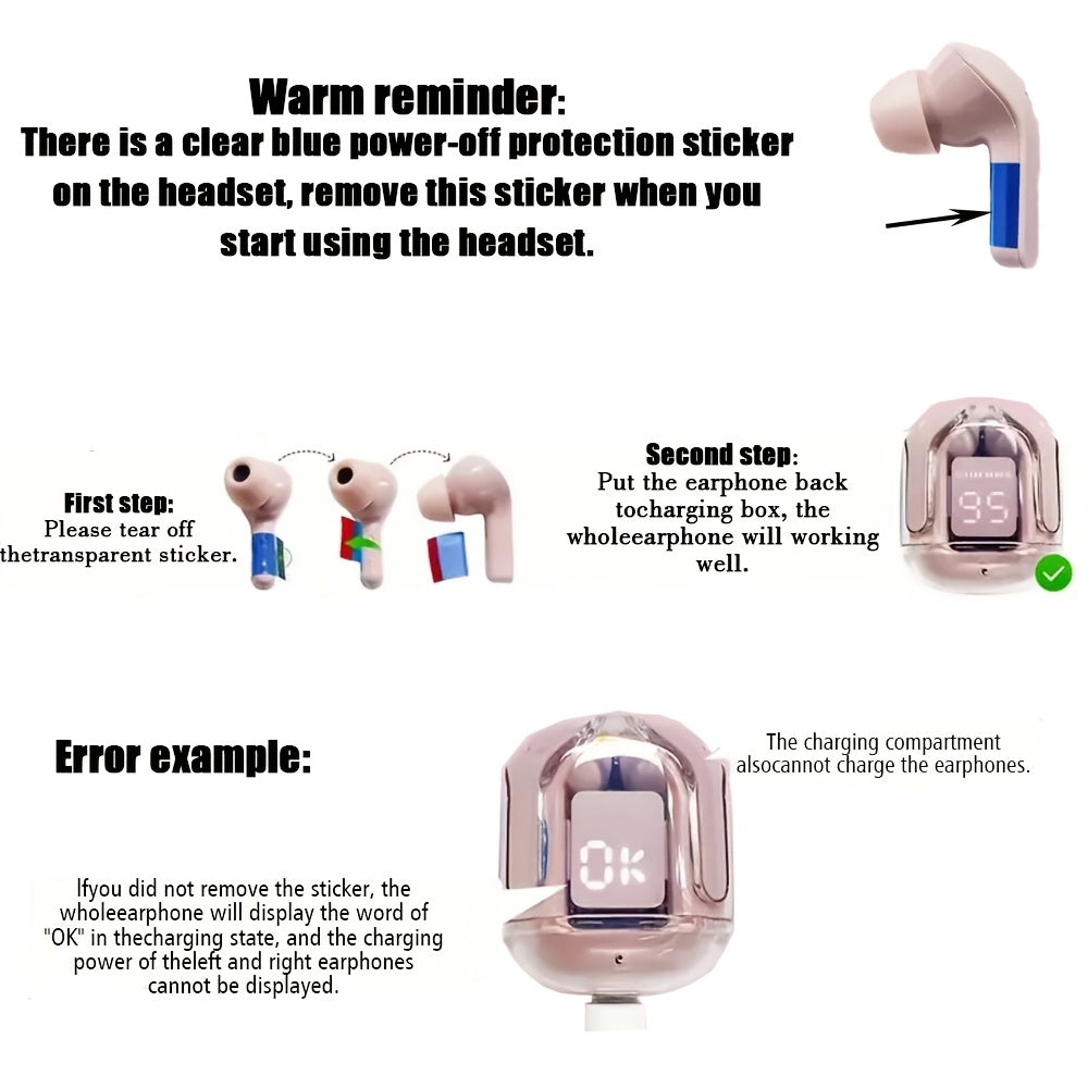2024 TWS Wireless In-Ear Earbuds with LED Battery Indicator, 150mAh Long-Lasting Charge, Silicone Protective Case - Perfect Gift for Him & Her