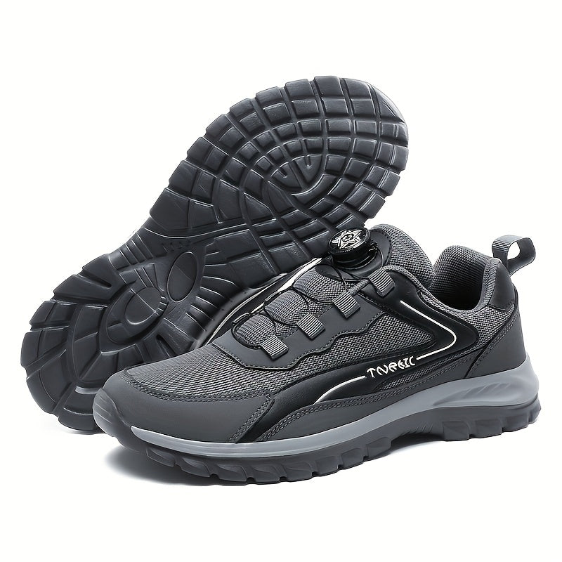 Men'S Lightweight Breathable Outdoor Walking Shoes - Low-Top Comfortable Sneakers with EVA Cushioning, Fabric Upper Sole for Hiking, Jogging, Casual Wear - Black/White Striped Design, Hiking Shoes, Jogging Footwear, Stylish