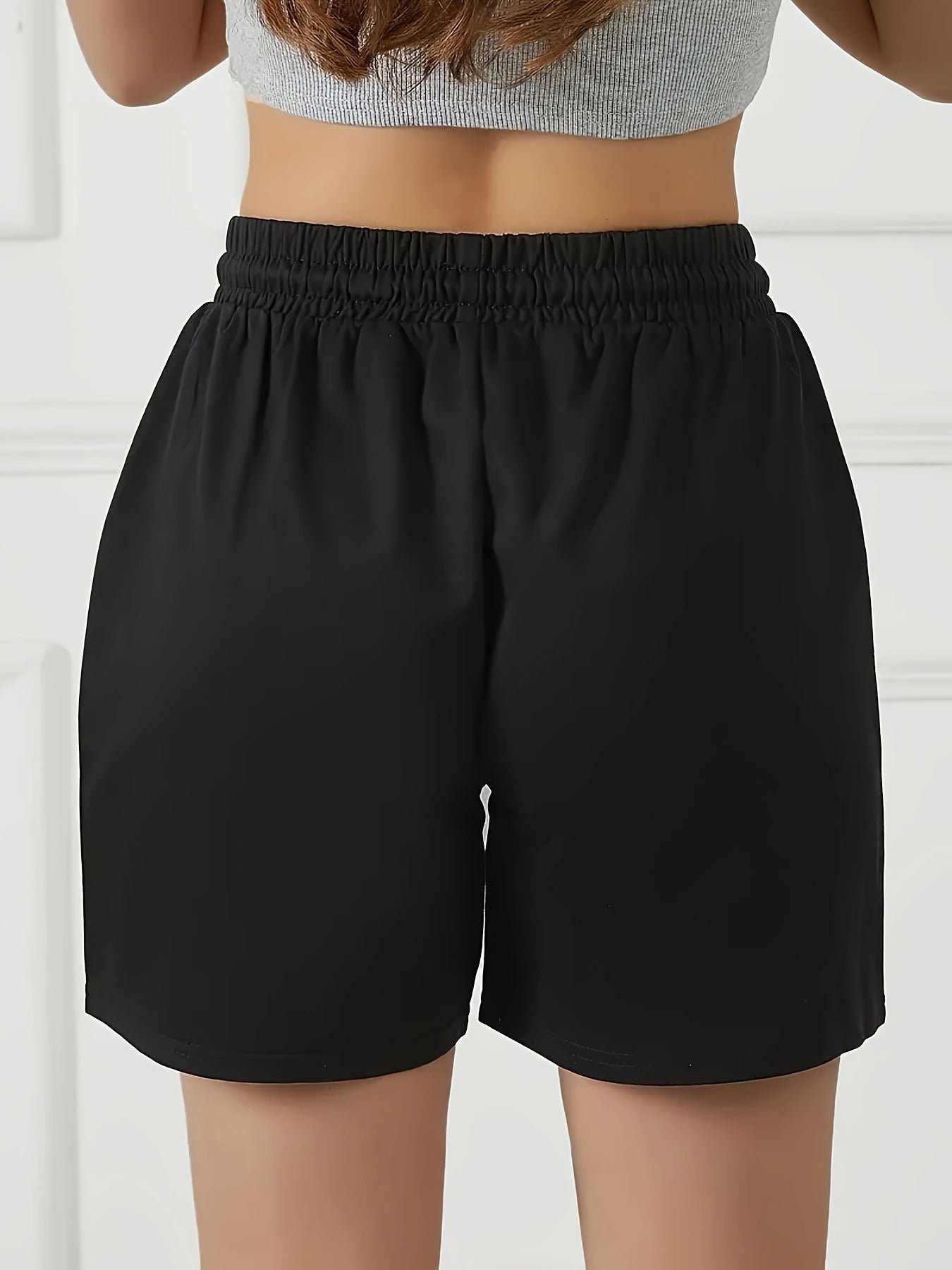 Women's Casual Drawstring Waist Shorts with Front Pockets - Breathable Polyester, Perfect for Running & Lounge