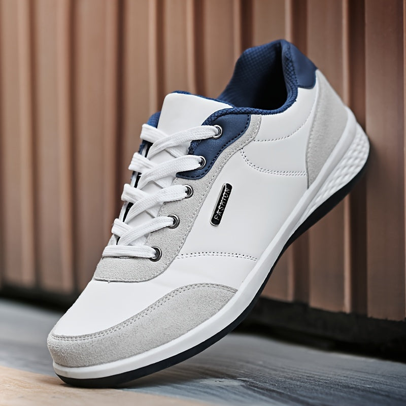 FAYWELLME Unisex Casual Sneakers, Breathable Low Top Lace-up Shoes, Solid Color All-Season Sports Running Shoes with MD Sole, Fabric Inner & Insole, Plain Toe