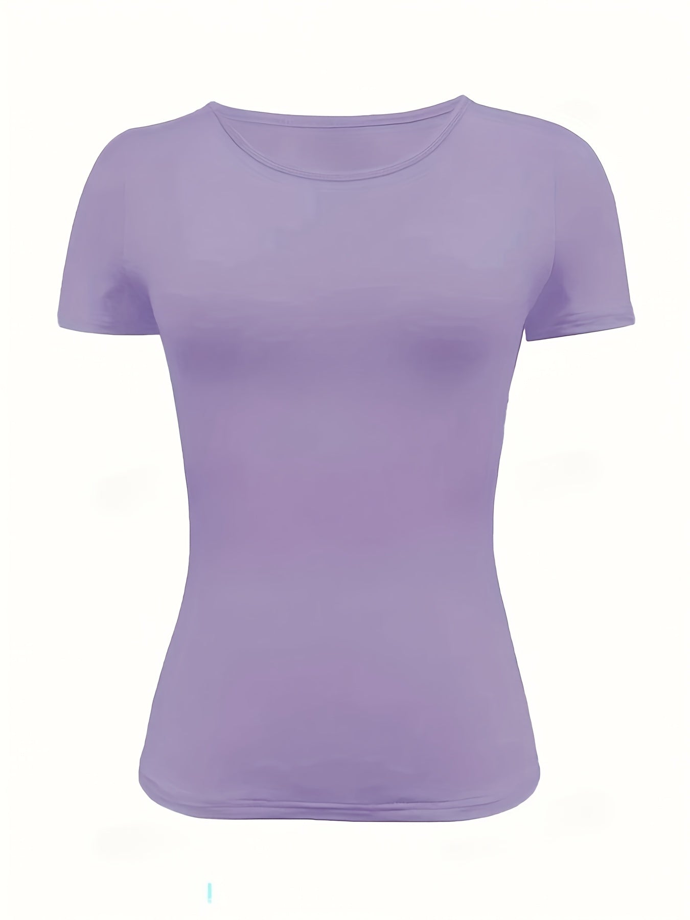 Women’s Solid Color Fitted Short-Sleeve T-Shirt for Summer