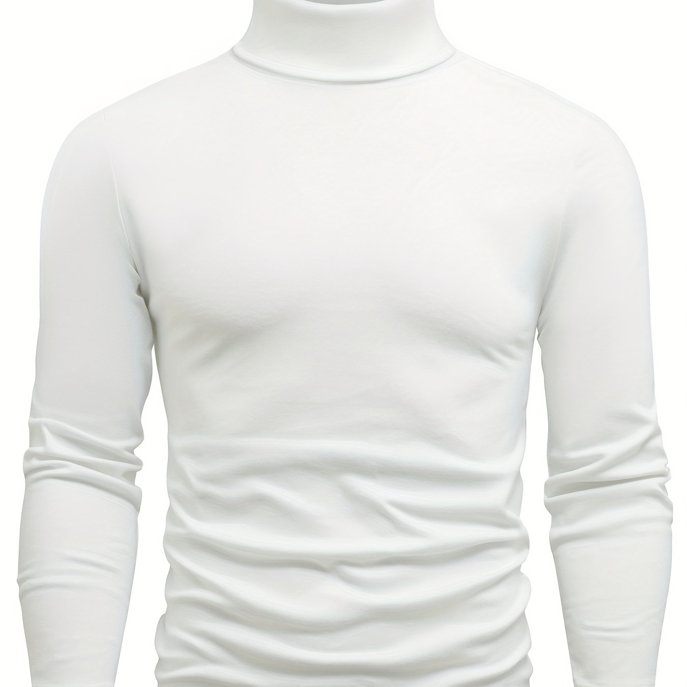 Casual Solid Men's Autumn And Winter Turtleneck Long-sleeved Fit T-shirt