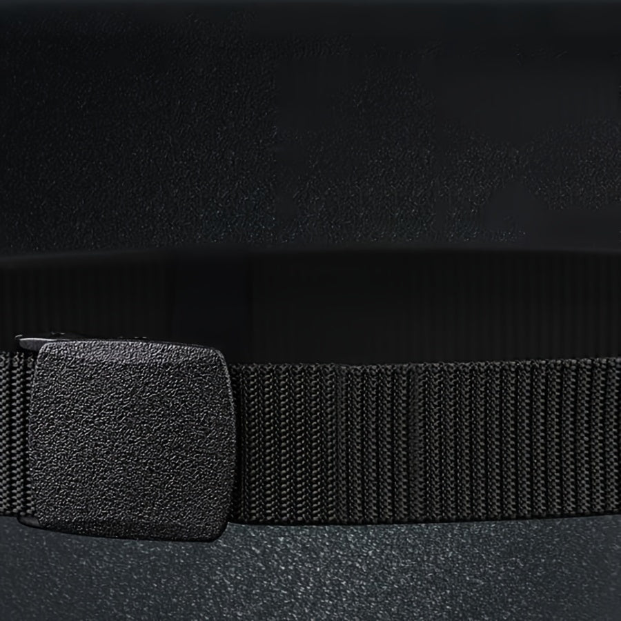 Nylon Belt with Smooth Buckle - Hypoallergenic, Casual Style for Men & Women, Perfect for Jeans & Outdoor Wear