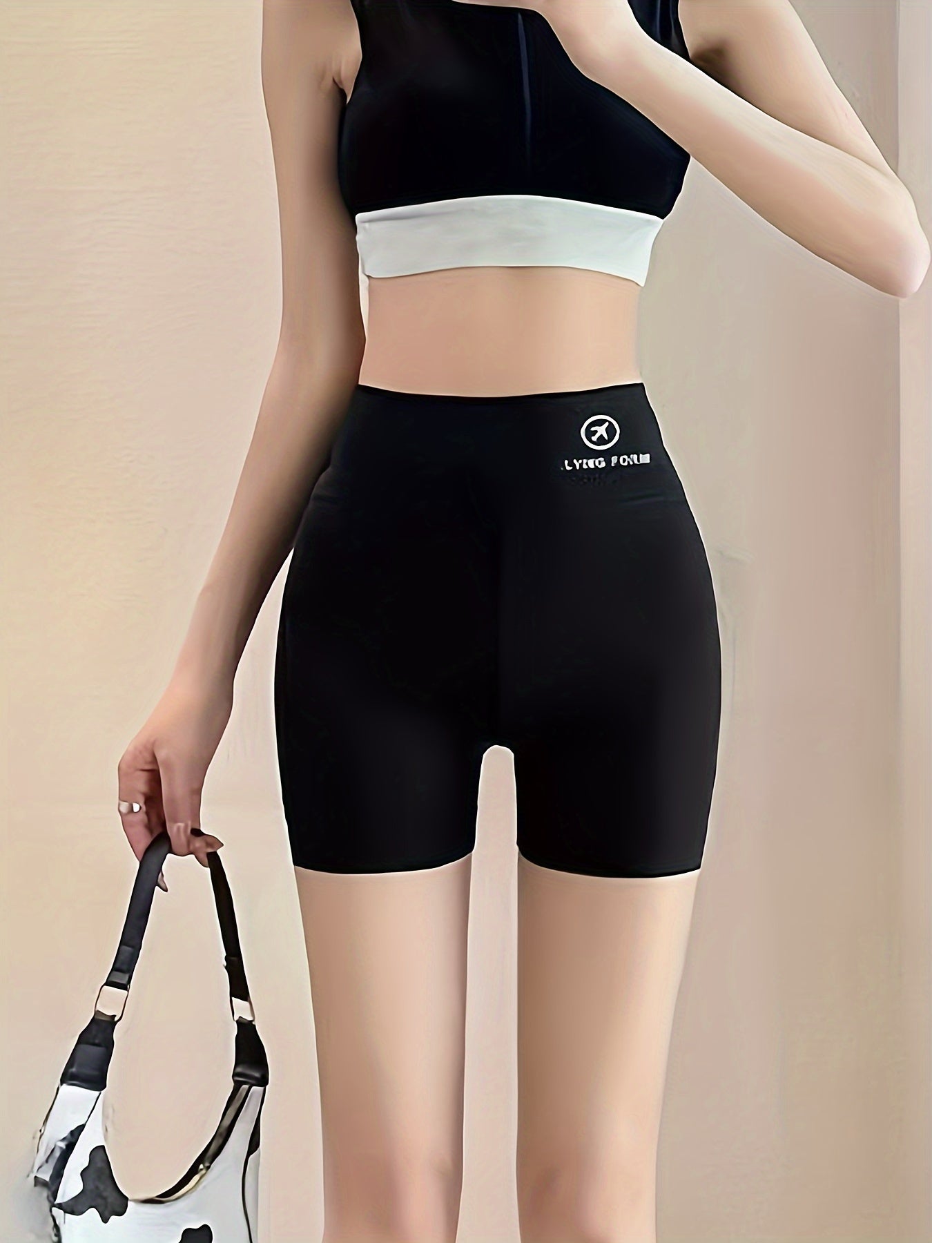 Women's High-Waist Shorts, Casual Style, Seamless Design, Summer Thin Breathable Fabric, Spring Autumn Home Wear, 3-Point Length