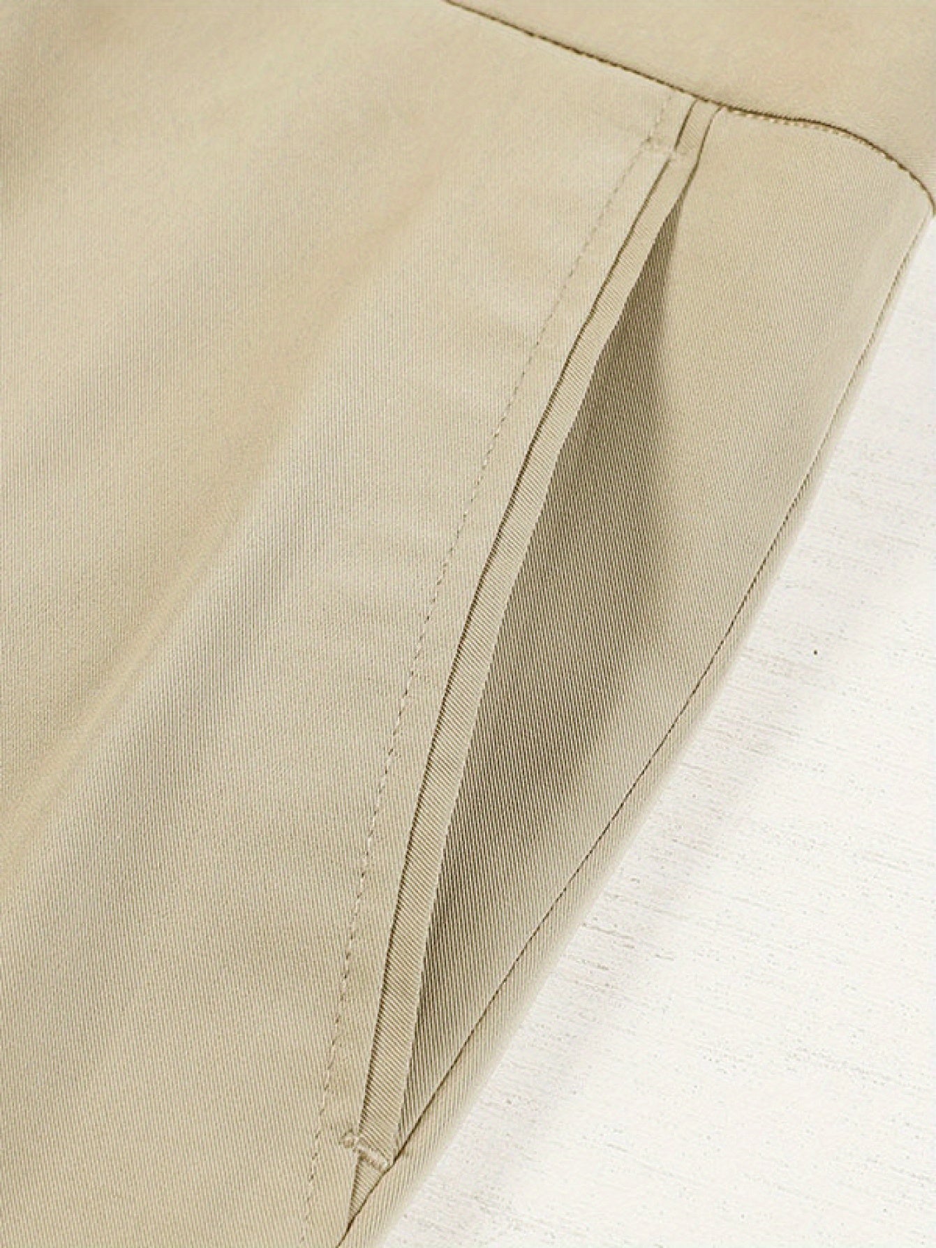 Men'S Solid Color Straight Leg Casual Business Casual Pants, Regular Length, Slight Stretch Polyester Fabric, with Pocket, for Spring/Fall
