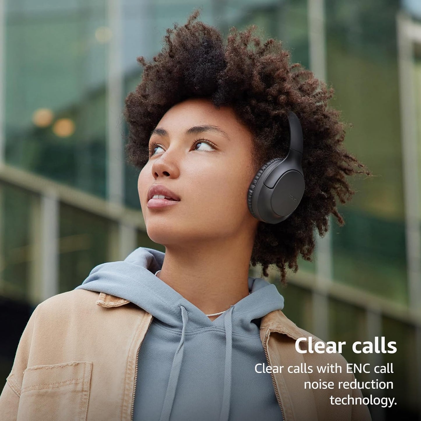 TOZO Bluetooth 5.4 over Ear Headphones, ENC Call Noise Cancelling Mic, Foldable Wireless Headset, 70H Playback, Deep Bass Stereo Sound, Customizable EQ via Button & App, for Travel and Home, Upgraded