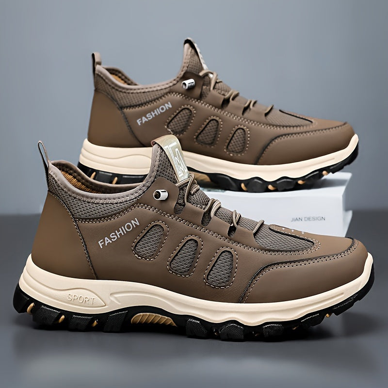 Men'S Breathable Running Shoes - All-Season Casual Sports Sneakers with Elastic Band Slip-On Closure, Soft Faux & Fabric Upper, Shock-Absorbing PVC Sole, Round Toe for Outdoor Activities