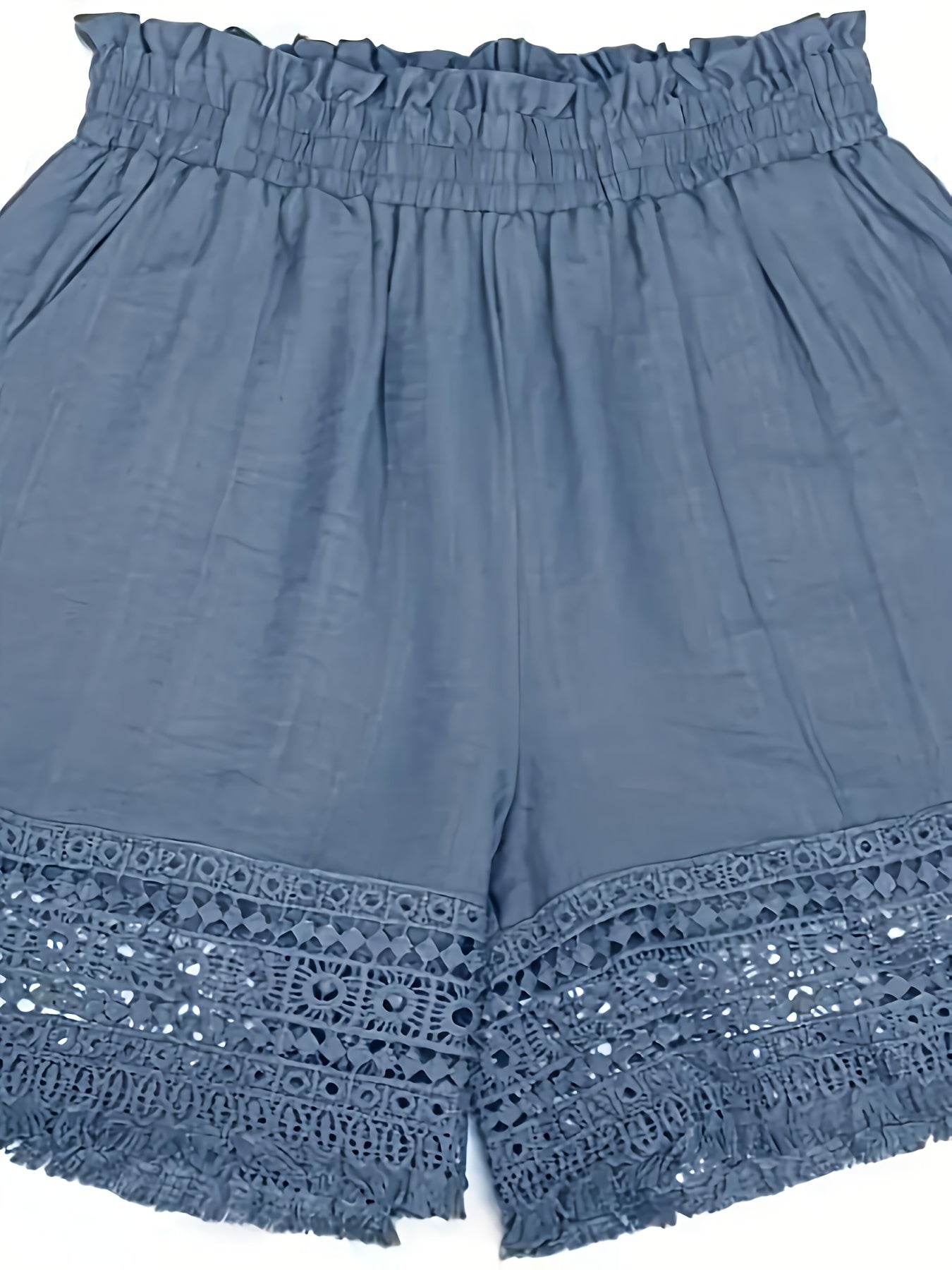 Solid Tassel Hem Loose Shorts, Vacation Paper Bag Waist Summer Shorts, Women's Clothing