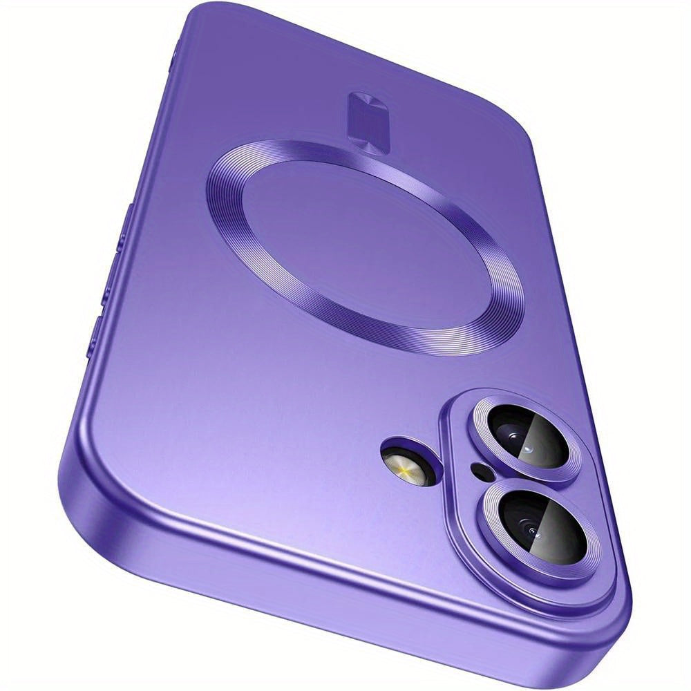 Luxury Metallic Paint Soft TPU Case for iPhone 16 16 Pro 16 Plus 16 Pro Max Cover with Magnetic for Magsafe Shockproof