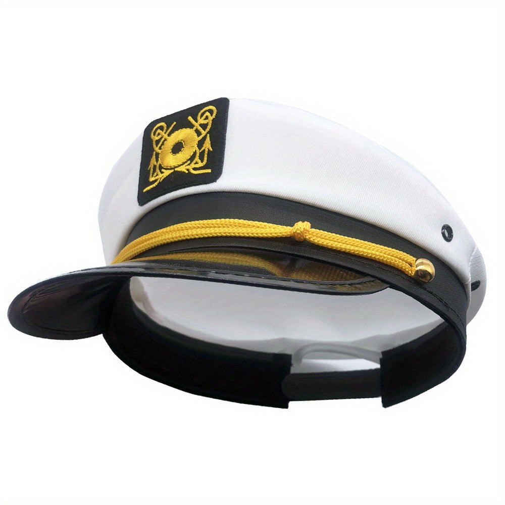 Navy Hat Sailor Hat Outdoor Travel Sun Hat Leisure Flat Top Hat Captain Hat Cruise Party Navy Ceremonial Hat For Men And Women, Ideal Choice For Gifts