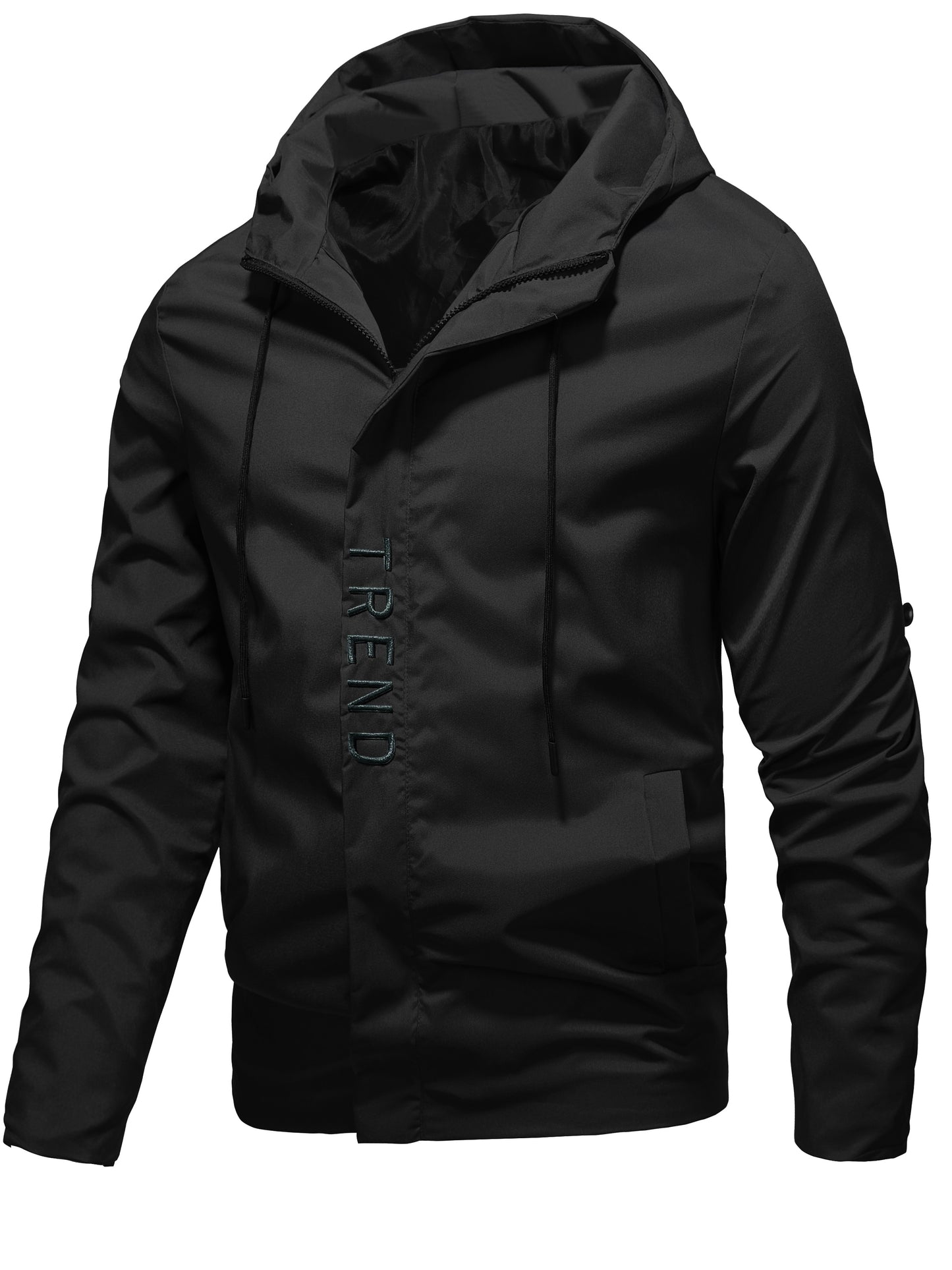 Men's Casual Hooded Jacket, Chic Zip Up Cargo Jacket For Spring Fall Outdoor Activities