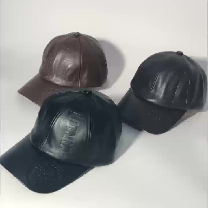 1pc Men's British PU Leather Baseball Cap Adjustable Breathable Casual Hat Spring/Summer/Autumn/Winter Hat Christmas Gift
