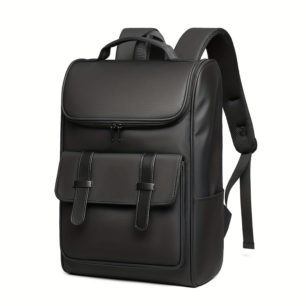 Men'S Stylish Large Capacity Commuter Backpack - Black Oxford Fabric, Durable with Multiple Compartments and Adjustable Straps, Ideal for Office, Student, University, School, Travel, Commute, Travel Backpack Casual Style Ba