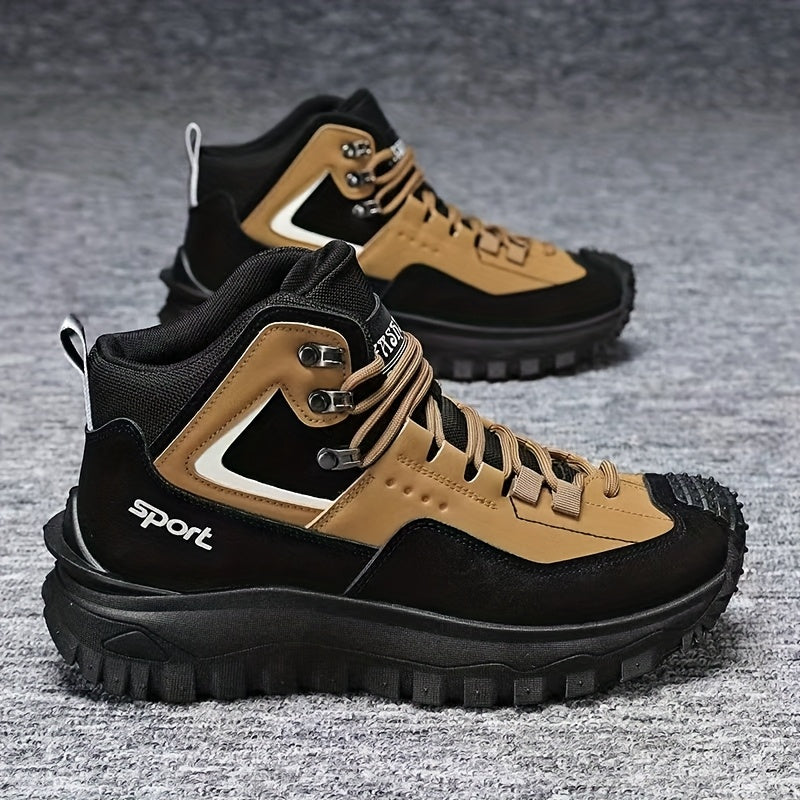 Men's Outdoor Hiking Boots - Breathable PU Upper, Thick Sole, Excellent Traction, Ideal for Mountain Climbing and Trekking | Military Boots | Camping Gear