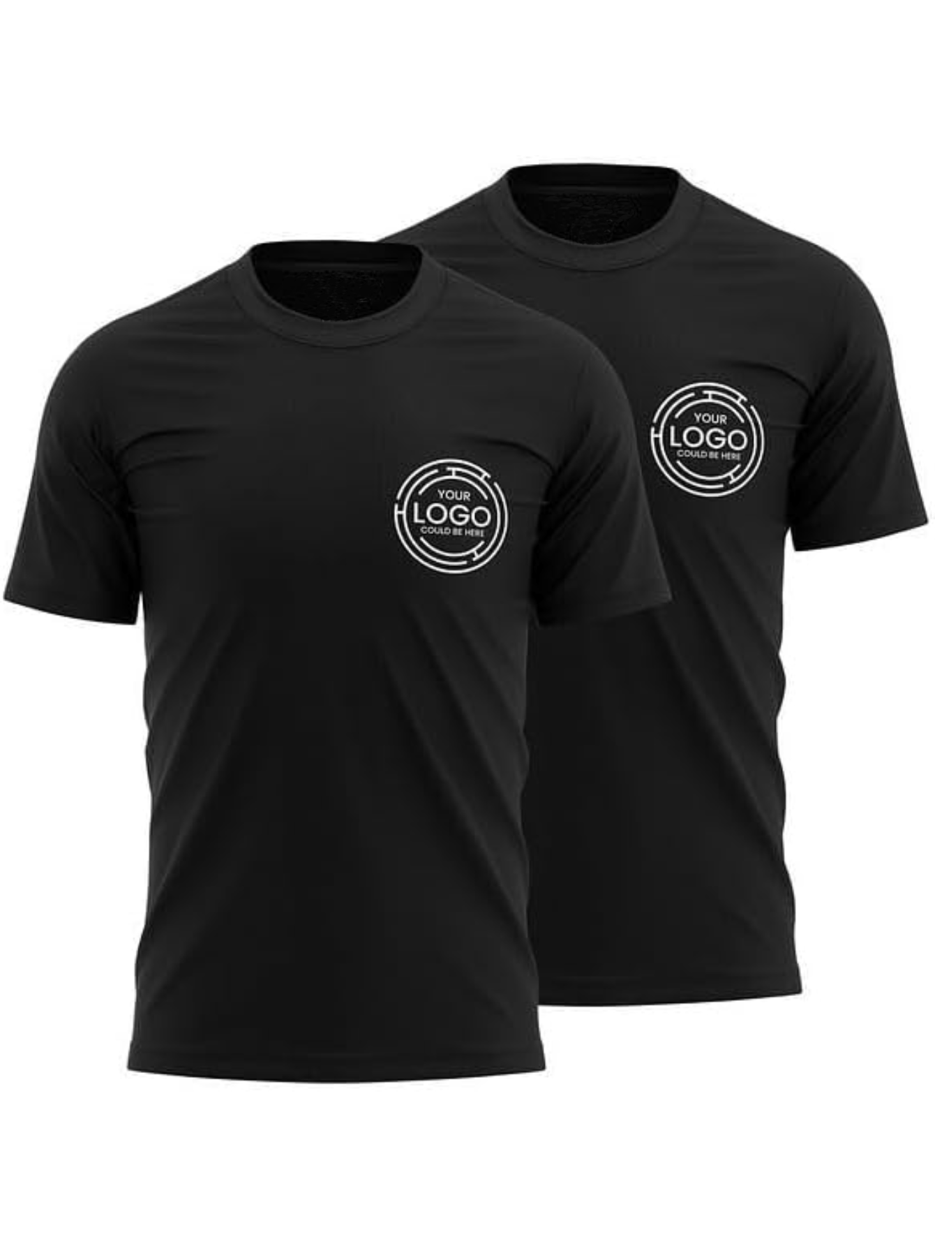 2pcs Men's Quick-Dry T-Shirts - Moisture-Wicking Breathable Gym Shirts with Custom Logo Print, Regular Fit Round Neck for Workout Casual Wear, Workout Shirts, Durable Sportswear