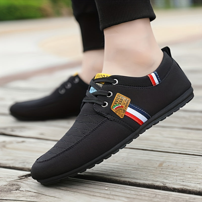 Men's Casual Light Weight Canvas Loafer Shoes, Comfy Breathable Non Slip Durable Shoes For Men's Outdoor Activities