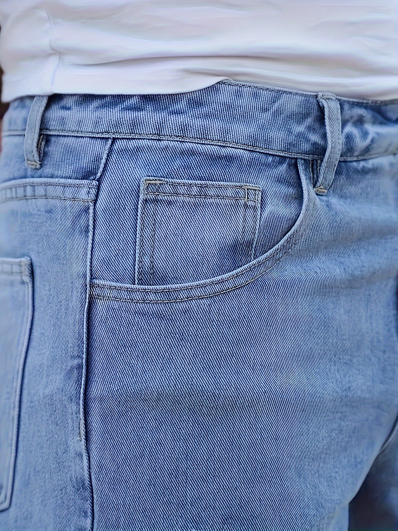 Men'S Casual Ripped Denim Shorts, 85% Cotton 15% Polyester Blend, Knee High, Non-Stretch, Solid Color, Loose Fit Skinny Contour, Woven Fabric, 375g/m² - Summer Fashion